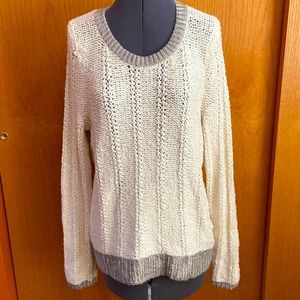 Anthro Moth Silver Tipped Crewneck Sweater